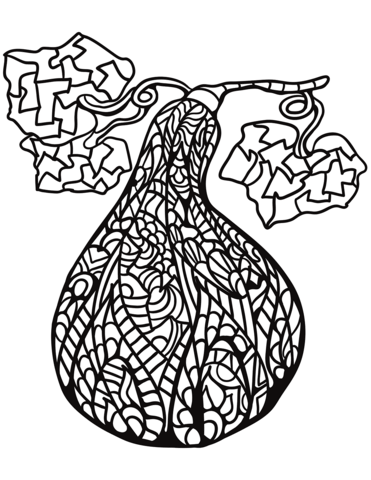 Zentangle Eggplant Coloring Page